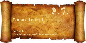 Maros Teofil névjegykártya